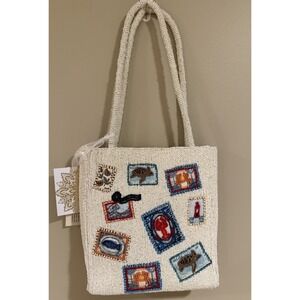 Lobster Postage Stamp Beaded Mini Tote Bag Viral Made In India